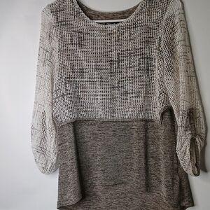 Bali Taupe and Beige Knit Top